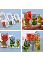 Epoksi Reçine Farklı Boyutlarda Dikdörtgen Derin Tasarım Silikon Kalıpları 4x7x4cm
