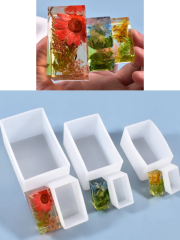 Epoksi Reçine Farklı Boyutlarda Dikdörtgen Derin Tasarım Silikon Kalıpları 4x7x4cm