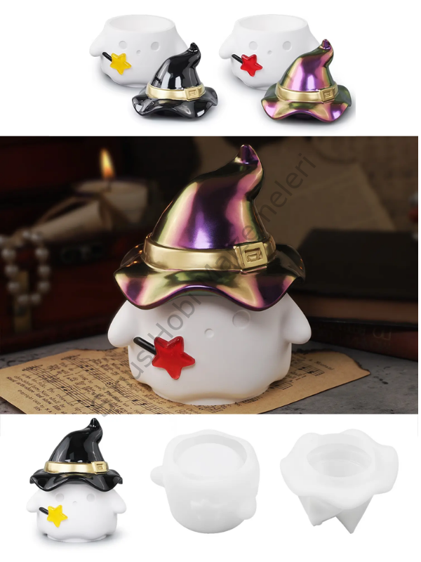 Epoksi Reçine Sevimli Hayalet Kutu Silikon Kalıbı