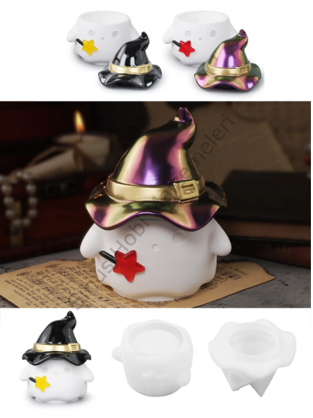 Epoksi Reçine Sevimli Hayalet Kutu Silikon Kalıbı