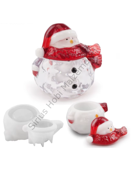 Epoksi Reçine Kardan Adam Kutu Silikon Kalıbı