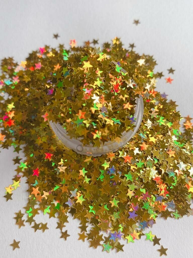 Epoksi Gold Hologram Yıldızlar 2,5 gr