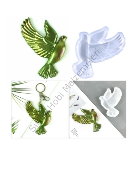 Epoksi Reçine Güvercin Anahtarlık Silikon Kalıbı