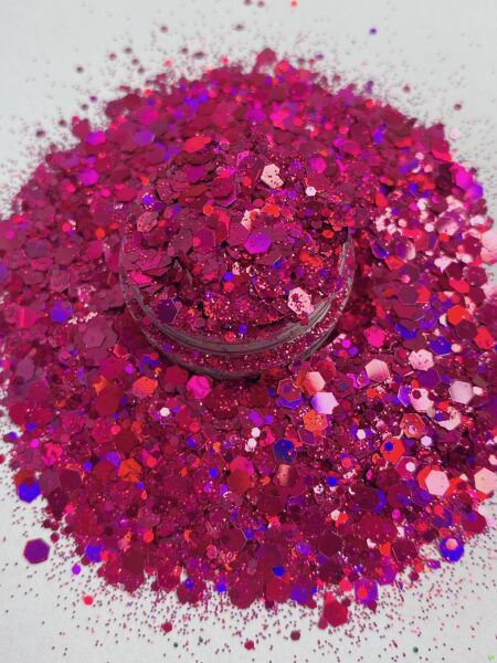 Epoksi Chunky Glitters Dark Pink 4 Gram