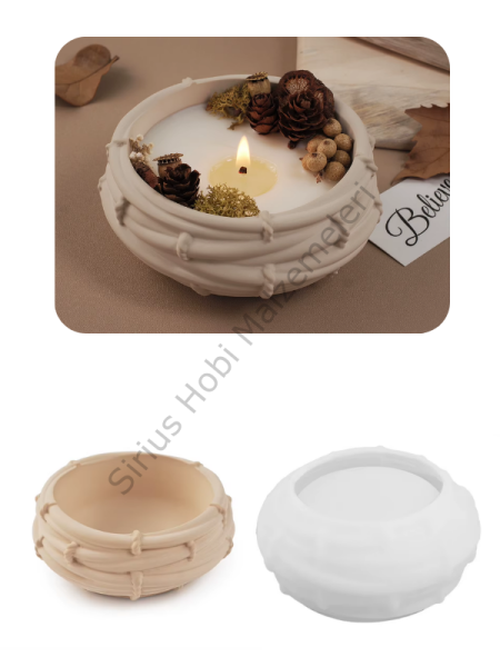 Epoksi Reçine Alçı Kuş Yuvası Kase Mumluk Silikon Kalıbı