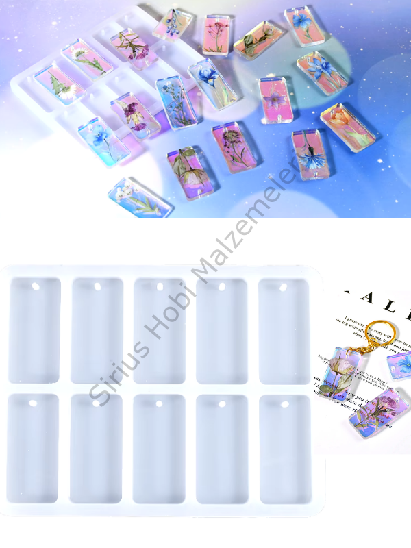Epoksi Reçine Dikdörtgen 4.5x2.5 cm Çoklu Magnet Silikon Kalıbı