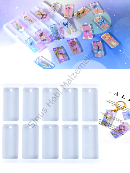 Epoksi Reçine Dikdörtgen 4.5x2.5 cm Çoklu Magnet Silikon Kalıbı