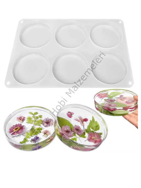 Epoksi Reçine 6 lı Bardak Atlığı Tasarım Silikon Kalıbı