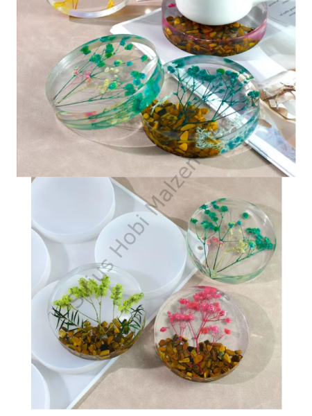 Epoksi Reçine 6 lı Bardak Atlığı Tasarım Silikon Kalıbı