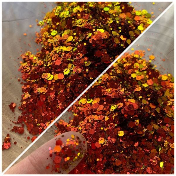 Epoksi Chunky Glitter Chameleon Tangerine 4 Gram