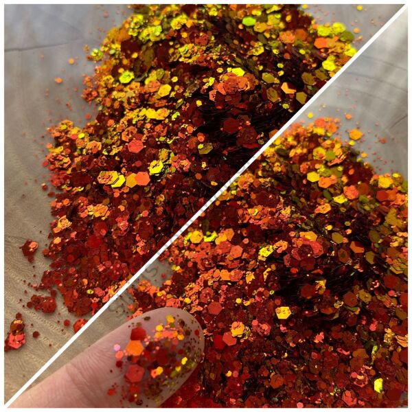 Epoksi Chunky Glitter Chameleon Tangerine 4 Gram