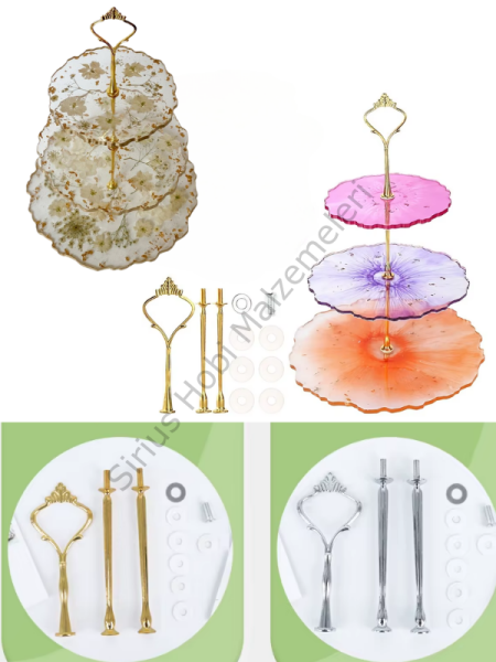 Epoksi Reçine 3 Katlı Sunumluk Aparatı Seti