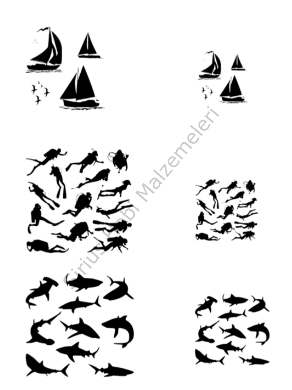 Epoksi Reçine Magnet Kolye Dalgıç Gemi  Asetat Baskısı A4 Boyutundadır