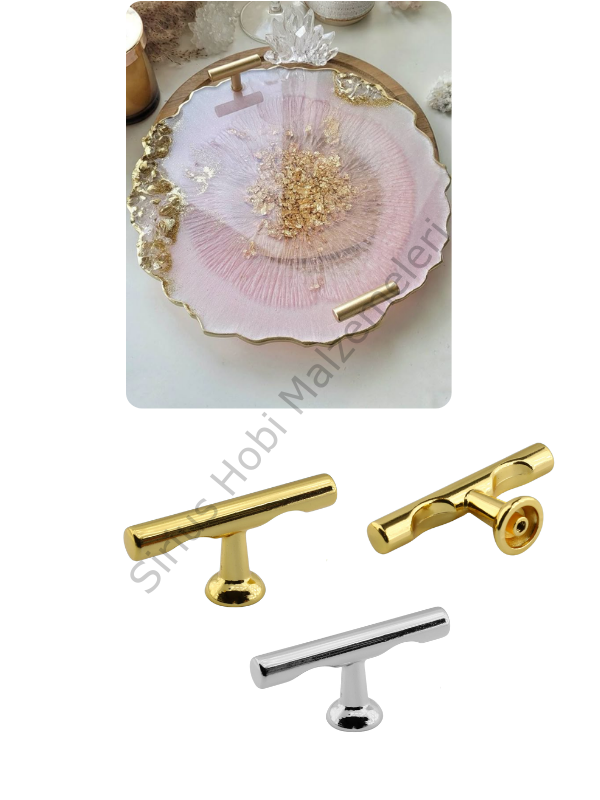 Epoksi Reçine Krom Kaplama Tepsi Kulpu 2 adet