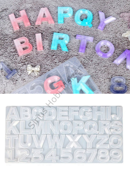 Epoksi Reçine Kristal Kenarlı Anahtarlık Harf Silikon Kalıbı