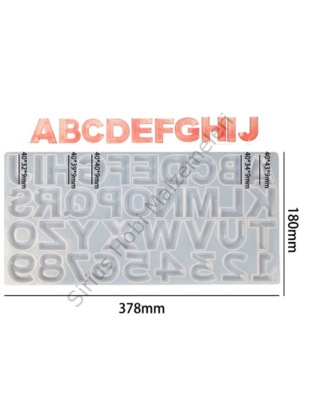 Epoksi Reçine Kristal Kenarlı Anahtarlık Harf Silikon Kalıbı