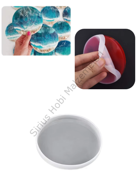 Epoksi Reçine 10 cm Bardak Altlığı Silikon Kalıbı