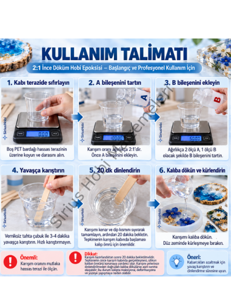Craft Resin İnce Döküm Epoksi Reçine – Takı, Kalıp ve Hobi Uygulamaları İçin Şeffaf Reçine 1.5 kg