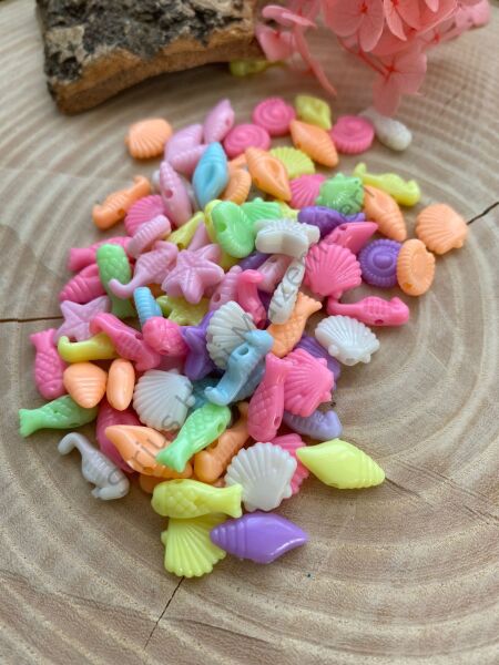 25 gr Karışık Boncuk Süs Deniz ürünleri