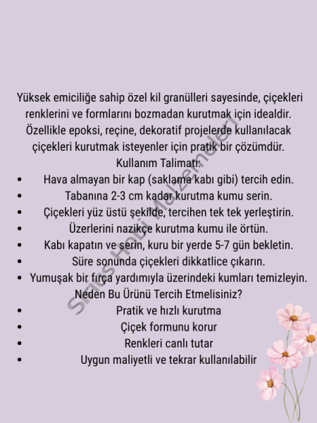 Epoksi Reçine Çiçek Kurutma Kumu 1 kg