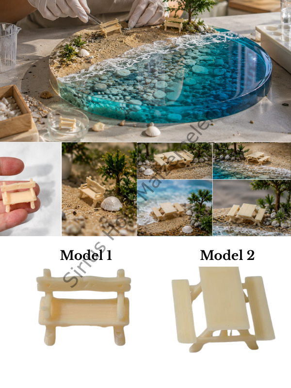 Minyatür Dekoratif Bank Figürü 3.5 CM | Epoksi & Diorama Tasarımları İçin
