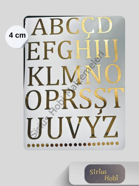 Epoksi Varak Folyo Harf Sticker Modelleri A4 Boyutundadır