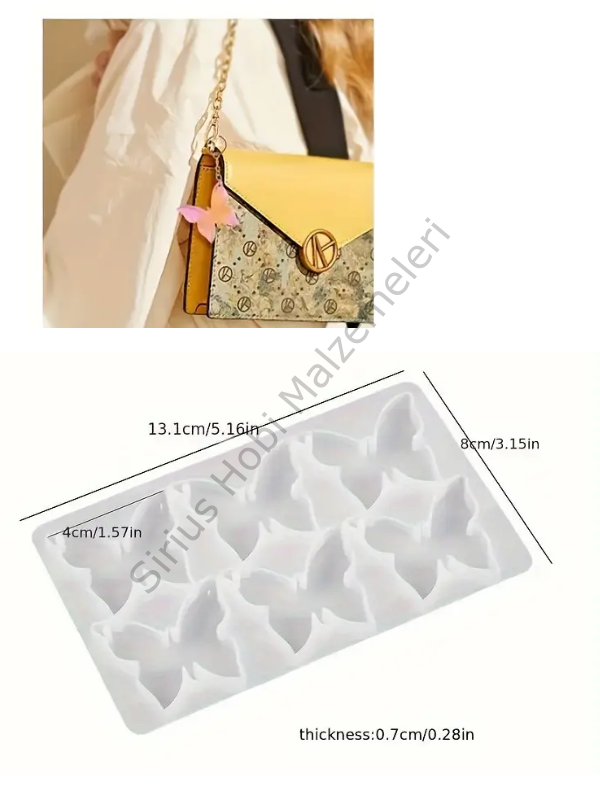 Epoksi Reçine Çoklu Kelebek Anahtarlık Magnet Silikon Kalıbı