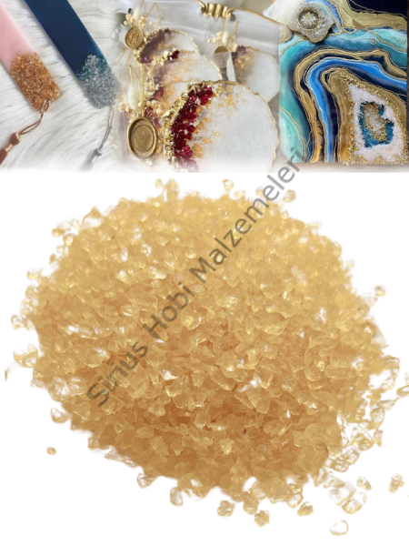 Epoksi Reçine Cam Kırığı Sarı Transparan İnce 100 gr