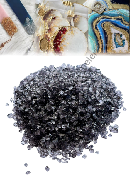 Epoksi Reçine Cam Kırığı Siyah Transparan İnce 100 Gr