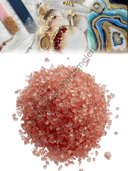 Epoksi Reçine Cam Kırığı Somon Transparan İnce 100 Gr