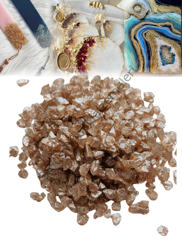 Epoksi Reçine Cam Kırığı Şampanya Kalın Sedefli  100 gr