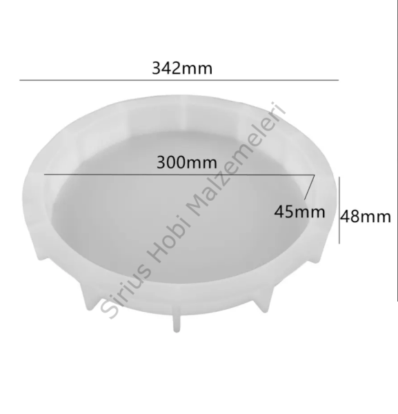 Epoksi 34 cm Derin Tepsi  Kalıbı Daire