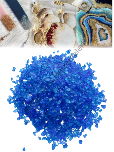 Epoksi Reçine Cam Kırığı Mavi Transparan  İnce 100 gr