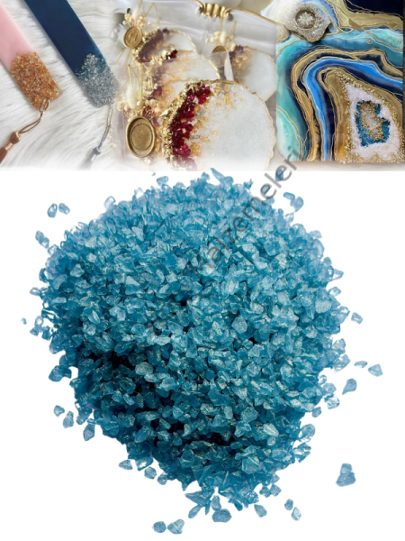 Epoksi Reçine Cam Kırığı Açık Soft Mavi  Sedefli  100 gr