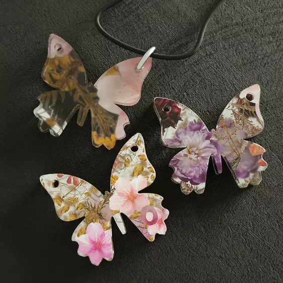 Epoksi Kelebek Kolye Kalıbı Burç ve Harf