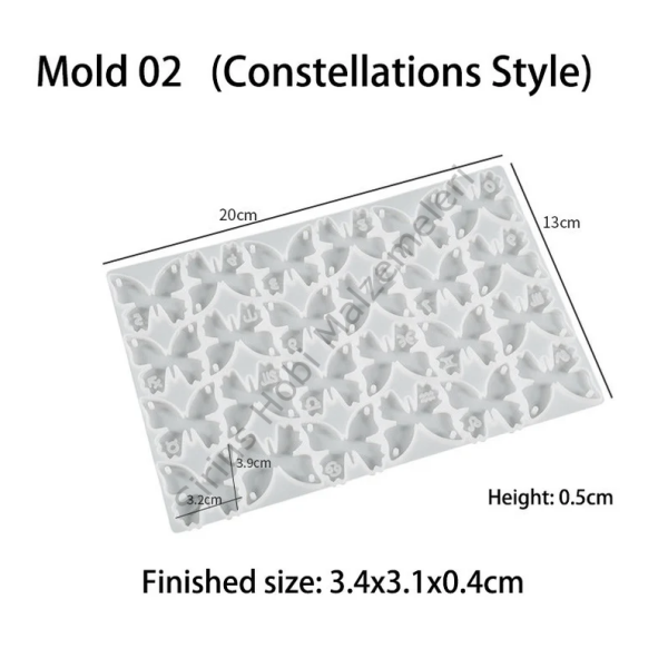 Epoksi Kelebek Kolye Kalıbı Burç ve Harf