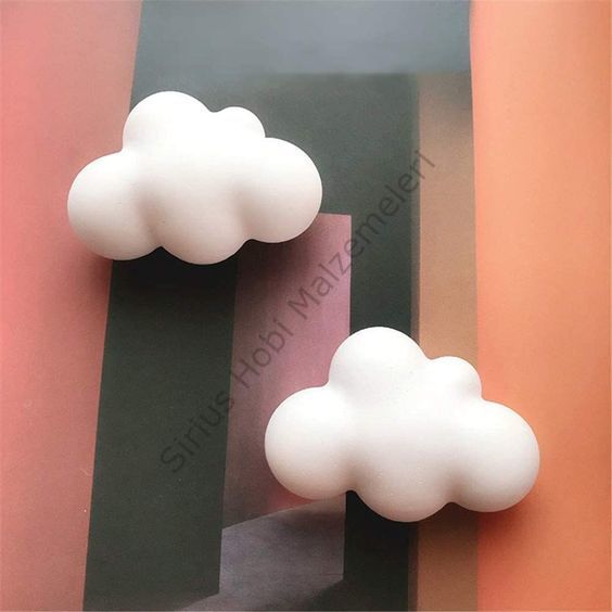 Epoksi Küçük Küpe Bulut Kalıbı 6 lı 21x30x13mm