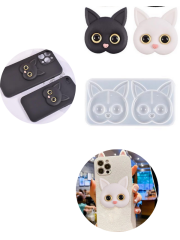 Epoksi Telefon Arkası Tutucu Kedi Kalıbı