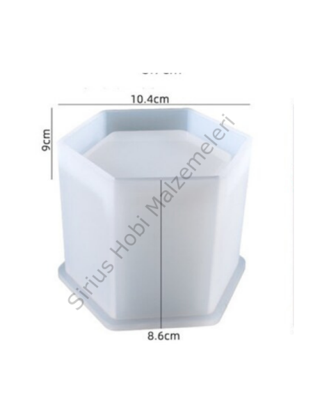 Epoksi Beton Alçı Kalemlik Saksılık Kalıbı Altıgen