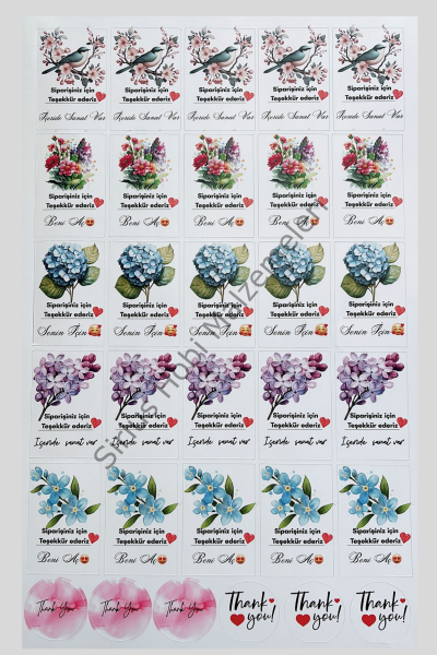 Paketleme Sticker Etiket 2,5x4cm 31 adet