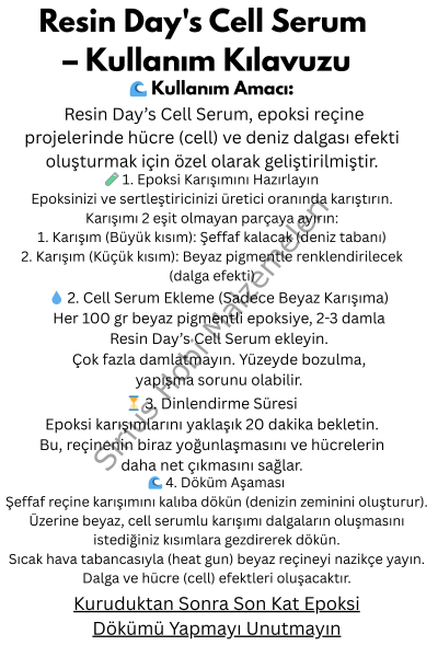 Resin Day’s Cell Serum 10ml – Epoksi Reçine İçin Dalga Hücre Efekti (Silikon Bazlı)