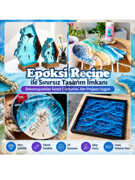 Craft Resin Kalın Döküm Epoksi Reçine – Masa ve Sehpa Yapımı İçin Şeffaf Reçine 1.5 kg