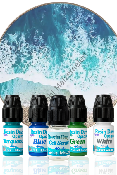 Epoksi Reçine İçin Dalga Hücre Efekti Boya Pigment Seti -Resin Day’s Cell Serum 5x10ml