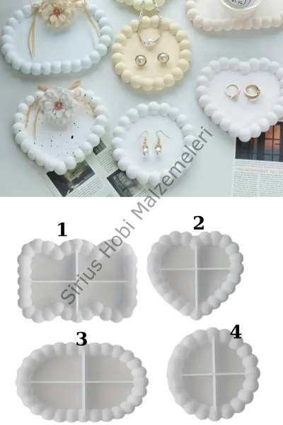 Epoksi Reçine Alçı Bubble Tepsi Tabak Sunumluk Kalıpları