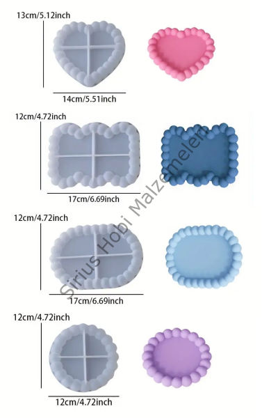 Epoksi Reçine Alçı Bubble Tepsi Tabak Sunumluk Kalıpları