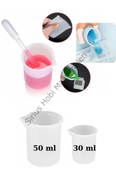 Epoksi Reçine 30-50 ml Mini Beher Döküm Silikon Kalıpları Seti