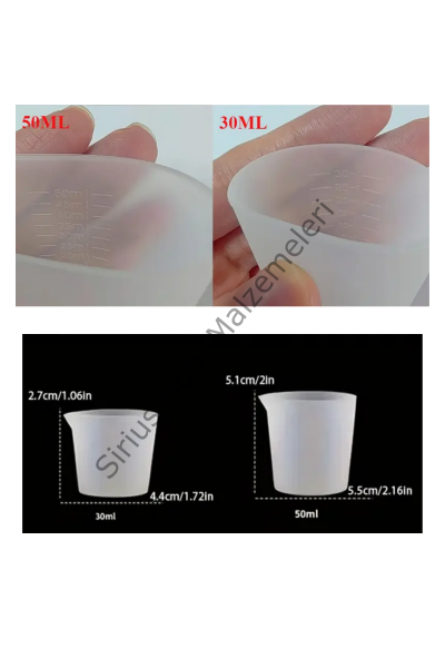 Epoksi Reçine 30-50 ml Mini Beher Döküm Silikon Kalıpları Seti