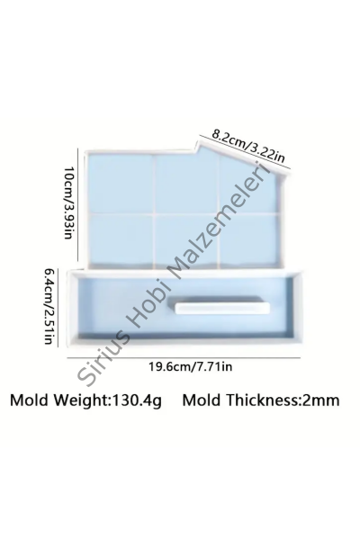 Epoksi Reçine Alçı Eğik Model Masaüstü İsimlik Fotoğraflık Kalıbı
