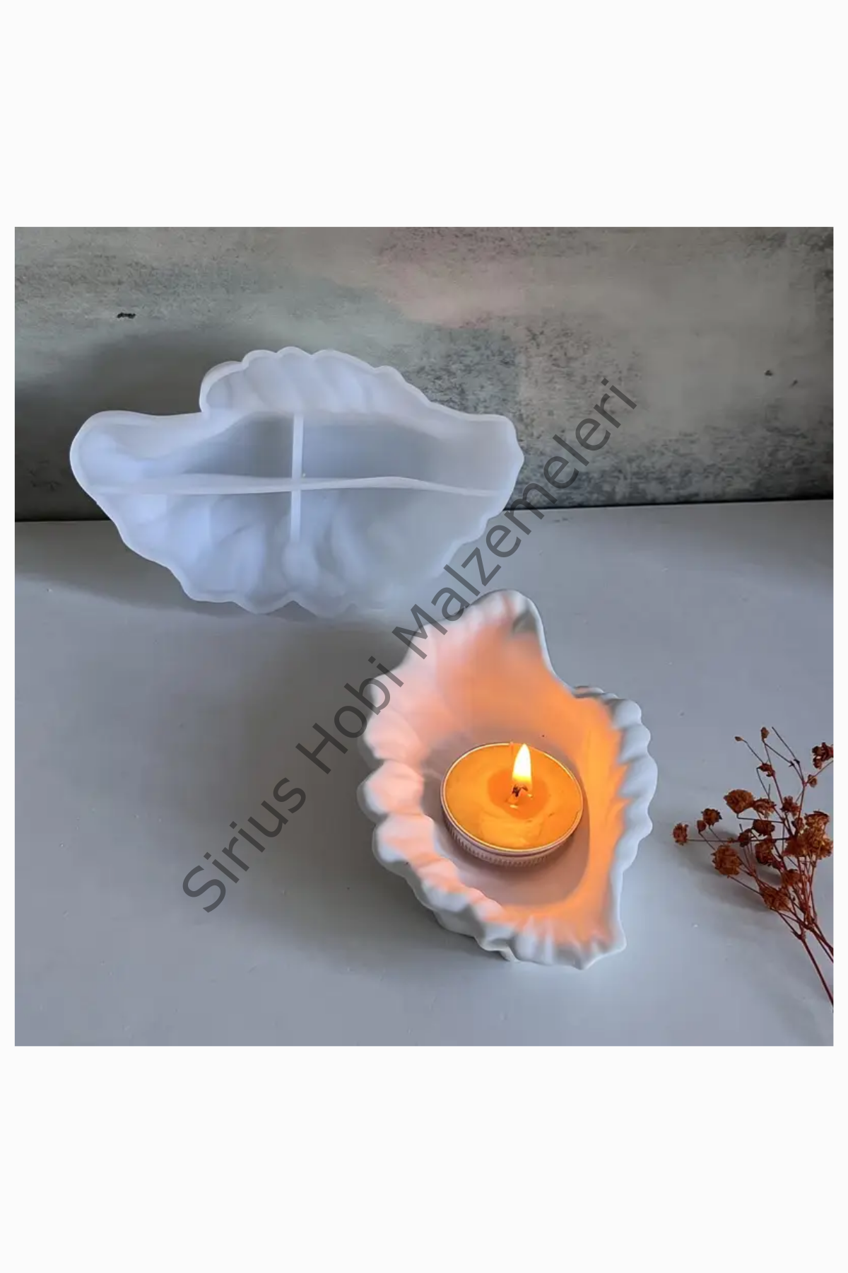 Epoksi Reçine Alçı Dekoratif Deniz Kabuğu Mumluk Silikon Kalıbı