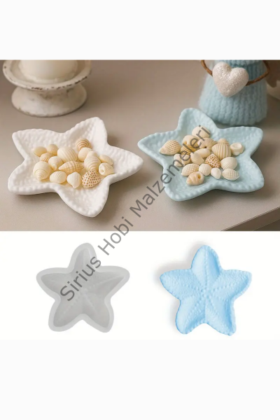 Epoksi Reçine Alçı Deniz Yıldızı Tabak Silikon Kalıbı